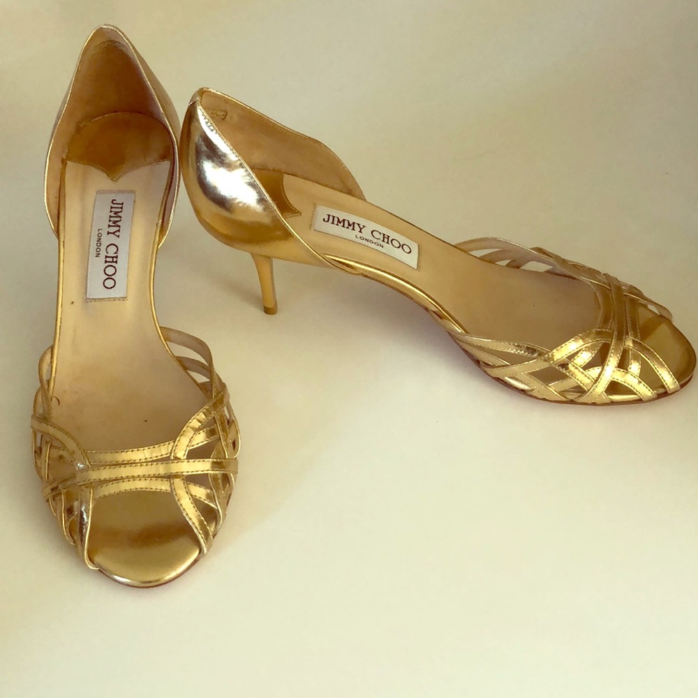 Jimmy Choo gold heels
